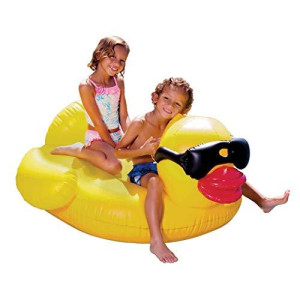 GAME Large Derby Duck, Inflatable Pool Float, Balloon Animal Pool Float, Durable Vinyl, Quick-Fill Valves, 175-Pound Capacity, 2 Handles, 48
