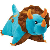 Pillow Pets Triceratops Blue Dinosaur, 18" Stuffed Animal Plush Toy