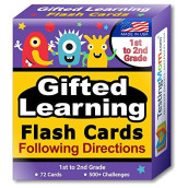 TestingMom.com Gifted Learning Flash Cards - Following Directions for 1st Grade - 2nd Grade - Practice for Grade 1 - Grade 2 CogAT Test, Iowa Test (ITBS), OLSAT Test, NYC Gifted and Talented, WPPSI