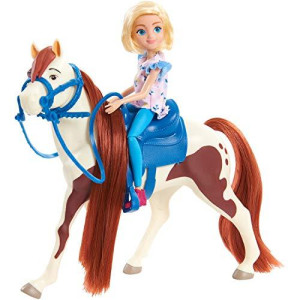 Just Play DreamWorks Spirit Riding Free 5-Inch Abigail Articulated Small Doll and 7-Inch Collectible Boomerang Horse, Multicolor (39235)
