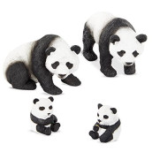 Terra by Battat - Giant Panda Family - Small Panda Bear Animal Toys for Kids 3-Years-Old & Up (4 Pc) , Brown