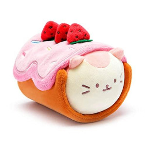 Anirollz 6" Plush Doll Kittiroll with Strawberry Cake Blanket Soft Squishy Stuffed Animal Kitty