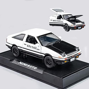 Mzexoma Initial D Toyota Trueno AE86 Alloy Diecast Car Model, Sports Car Toys for Kids and Adults ,Pull Back Vehicles Toy Cars (Black-Type A)