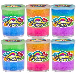 JA-RU Rainbow Putty Slime Kit Neon Glitter Colors (6 Units) Unicorn Party Girls Game. Crystal Slime Fidget Toy Putty Squishy and Stretchy. Arts and Crafts for Girls Party Favor Toy Supplies. 4634-6p