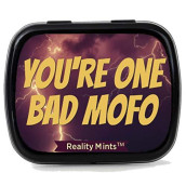 Gears Out One Bad Mofo Mints - Lightning Design Mint tin - Novelty Candy for Men - Wintergreen Breath Mints, Sugar-Free