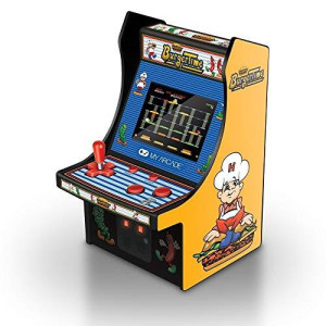 My Arcade Burgertime Micro Player Mini Arcade Machine: Fully Playable, 6.75 Inch Collectible, Color Display, Speaker, Volume Buttons, Headphone Jack - Electronic Games , Yellow