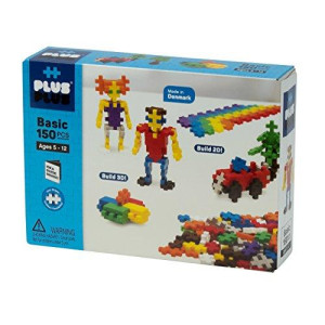 PLUS PLUS  Open Play Set  150 Piece Basic Color Mix  Construction Building STEM | STEAM Toy, Interlocking Mini Puzzle Blocks for Kids