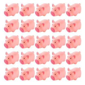 LOUHUA 25 Pieces Mini Rubber Pigs Bulk Baby Bath Toy
