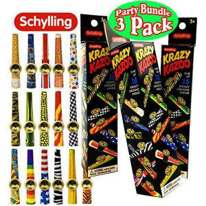 Schylling Krazy Kazoo (Tin) Blind Box Party Favor Bundle - 3 Pack (Assorted)