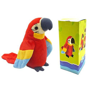 Talking Parrot Plush Toy, Repeat What You Say Funny Kids Stuffed Toys, Birthday Gift Kids Early Learning Animal Toy Electronic toy