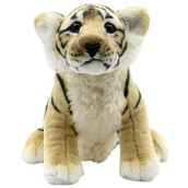 TAGLN Stuffed Animals Tiger Toys Plush Leopard Lion Sitting 10 Inch (Brown Tiger)
