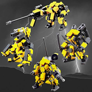 LetMay Original Design Mecha Series DIY Building Block,Mini Robot Assault Squad(Yellow) fit for Mobile Frame Zero Game