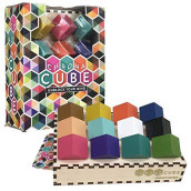 Project Genius: Chroma Cube, A Colorful Logic Puzzle, 12 Colorful Wood Blocks, 25 Brainteaser Cards, Puzzle, Great Gift, 1 Player Game Logic