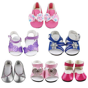XADP 6 Pair Doll Shoes Dolls Accessories Fits for 18 Inch Girl Dolls (Style 6)