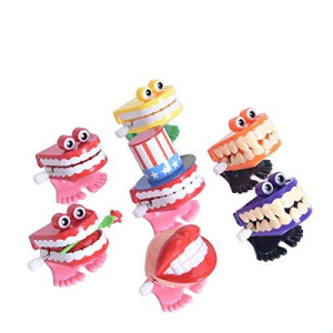 Annhua Walking Teeth Toys 7PCS, Wind-up Chattering Teeth Smile Small Wind Up Toy Feet Knickknack for Party Halloween Christmas Home Desktop Decoration - 12 Months Warranty
