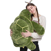 DOLDOA Big Plush Eyes Sea Turtle Stuffed Animal Tortoise Toys for Children Girlfriend (33 inch)