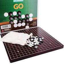 Go Board Game Set by GrowUpSmart | Ancient Chinese I-Go | Igo with Black and White Stones | Weiqi Strategy Game for Kids and Adults