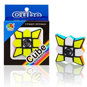 TANCH Fidget Spinner Cube 2 in 1 Stickerless Brain Teasers Magic Puzzle Spinning Top Cube Rotatable Stress Relief 1X3X3 Finger Speed Cube Floppy Anti-Anxiety Fidget Toys Game for Kids Adults