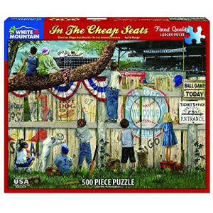 White Mountain Puzzles in The Cheap Seats - 500 Piece Baseball Puzzle - 24 x 30