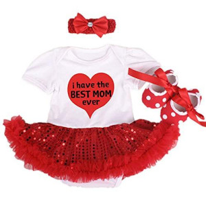 Reborn Baby Doll Clothes Outfit for 20-23 Inch Reborns Newborn Babies Matching Clothing Headband Mom Red Heart Tutu Dress Shoes Three-Piece Set