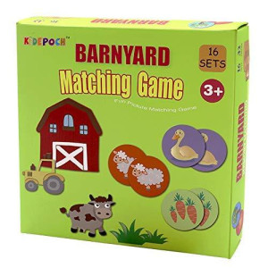 Memory Match Game - 16 Matching Pairs Preschool Memory Games Featuring Barnyard Element, Non Toxic Educational Memory Matching Game, Perfect for Kids, Toddlers, 3 Year Old or Up