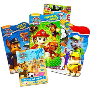 PAW Patrol Board Book Set -- 4 Shaped Board Books for Toddlers Kids with Door Hanger (Super Set)