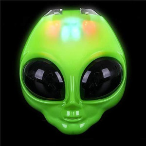 Rhode Island Novelty 8 Inch Light-Up Flip Green Alien Mask, One Per Order