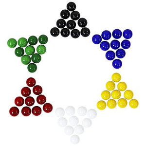 Mega Game Replacment Marbles 14mm -Solid Glass-60 Pieces - Chinese Checkers, Crafting (Multi)