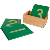 New Sky Enterprises Montessori Sandpaper Numbers Math Material Wooden Card with Container Box for Toddler Kids Early Development Education Aids