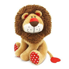 WEIGEDU Love Lion Stuffed Animal, King Lion Plush Toy with Mane Heart Shape Tail for Kids Baby Lover Birthday Valentines Day Christmas Bedtime Gift, 13.8