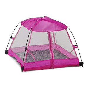 Emily Rose 18 Inch Doll Furniture & Accessories | 18" Doll Pink Camping Camp Indoor/Outdoor Tent, Includes Matching Carry Case Accessory | Fits 14"-18" Dolls