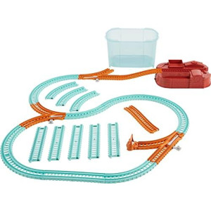 Fisher-Price Thomas & Friends TrackMaster Builder Bucket, storage container with 25 train track and play pieces for preschool kids