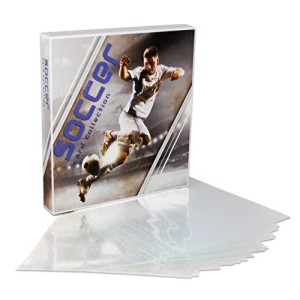 UniKeep Soccer Themed Trading Card Collection Binder with 10 Platinum Series Trading Card Pages. Fully Enclosed Case with a Locking Latch to Keep Cards Secure