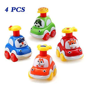 Amy&Benton Baby Toy Cars for 1 2 Year Old Toddler Cartoon Wind up Cars for Boys Birthday Gift Toys