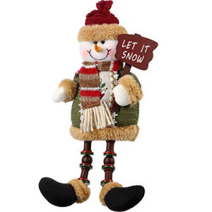 Sumind Christmas Decorations Sitting Snowman Christmas Ornament Long Legs Table Fireplace Decor Home Decoration Xmas Figurines