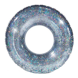 Poolcandy Jumbo Pool Tube, 48", Silver Glitter