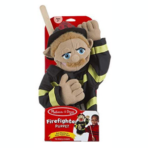 Melissa & Doug Firefighter Puppet (Walter Blaze) with Detachable Wooden Rod 15 inches
