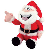 4E's Novelty Farting Santa Claus 'Pull My Finger Farting Santa' Christmas Gag Gift for Adults, White Elephant Gift