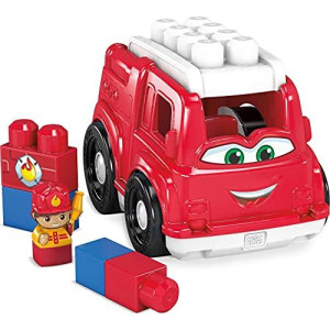 Mega Bloks First Builders Freddy Fire Truck GCX09, Building Toys for Toddlers (6 Pieces)