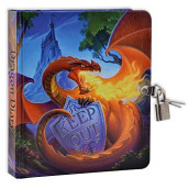 MOLLYBEE KIDS 1 Keep Out Glow in The Dark Lock and Key Dragon Diary, 208 Pages, Measures 6.25 inches by 5.5 inches