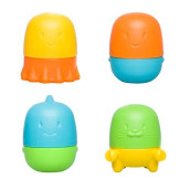 Ubbi Interchangeable Bath Toys for Toddlers and Baby, Colorful Mix and Match Baby Bath Accessory, Water Toys for Toddler Bath Playtime, Set of 4
