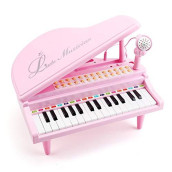 Amy&Benton Toddler Piano Toy for Baby Girls Pink Toy Piano Keyboard for 2 3 4 Year Old