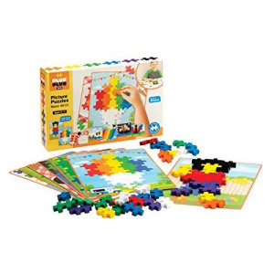 Plus-Plus BIG - BIG Picture Puzzles, Basic Color Mix - Construction Building Stem Toy, Interlocking Large Puzzle Blocks for Toddlers and Preschool