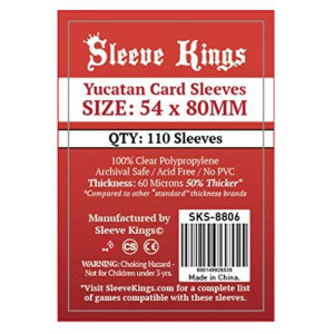 Sleeve Kings Yucatan Card Sleeves (Settlers of Catan Compatible) 54x80mm -110 Pack, 60 Microns