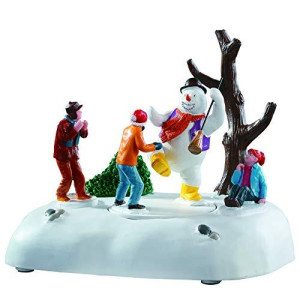 Lemax 94529 Frosty Frolic,New 2019 Vail Village Collection, Polyresin Table Accent,Moving Snowman & Figures,Xmas Decor/Gift/Collectible,On/Off Switch,Exclude AA 1.5V Batteries,4.96"x5.91"x3.94