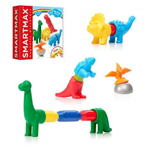 SmartMax My First Dinosaurs STEM Magnetic Discovery Building Set with Soft Animals for Ages 1-5