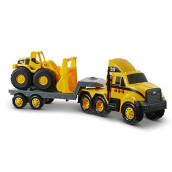 Cat Construction Heavy Mover Caterpillar Toy Semi Truck and Trailer with Lights & Sounds , Yellow