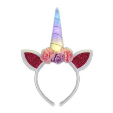 blinkee Light Up Color Change Unicorn Horn Flower Headband
