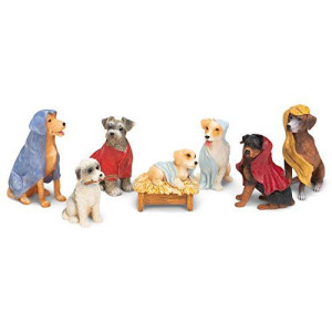 Dogs with Blanket Robes Christmas Nativity 7 Piece Set