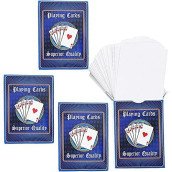 224 Blank Custom Cards for DIY Game Cards, Gift Cards, Checkered Diamond Backing (4 Decks, 3 x 4 In)